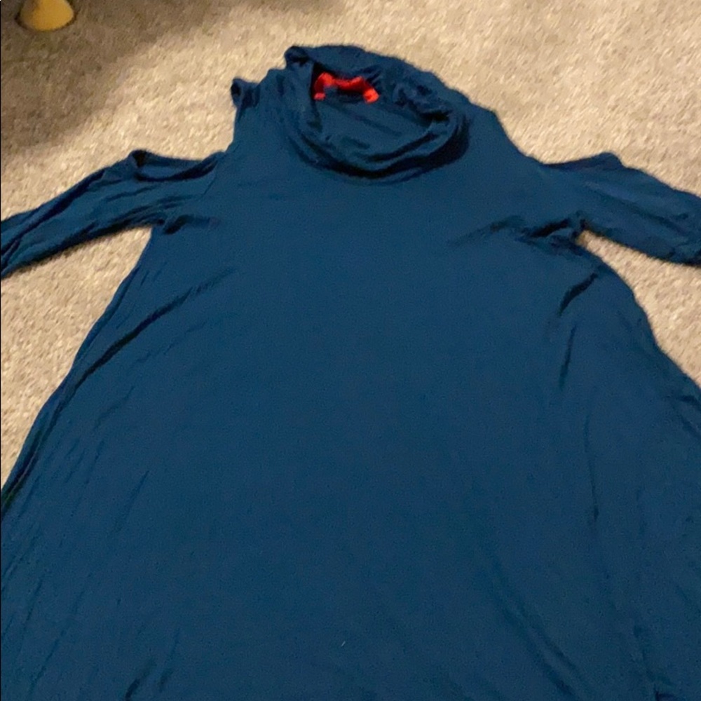 Teal Cold Shoulder Tunic